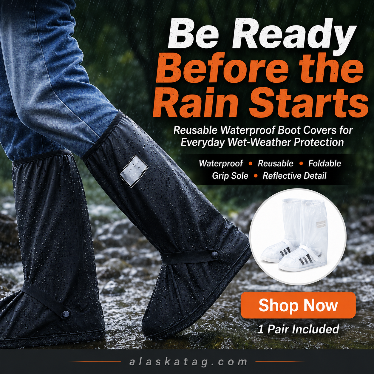 🌧️ Reusable Waterproof Boot Covers for Rain, Mud & Snow