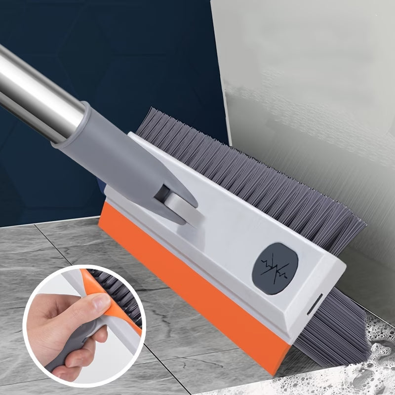GREVA 2-in-1 Bathroom Cleaning Brush with Wiper - Long Handle 120° Rotate Toilet Brush