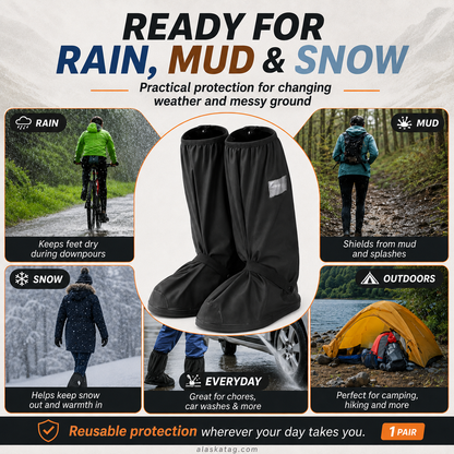 🌧️ Reusable Waterproof Boot Covers for Rain, Mud & Snow