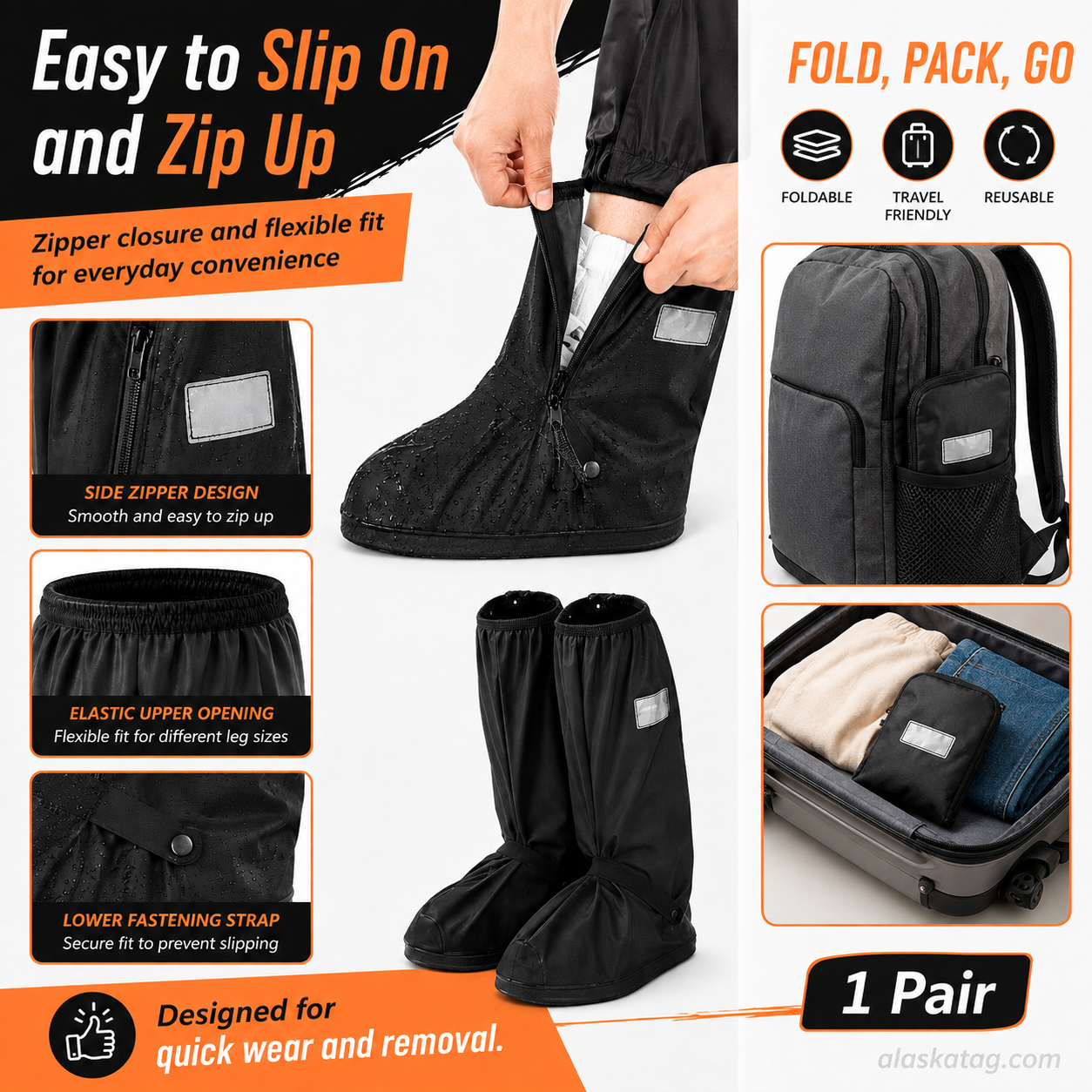 🌧️ Reusable Waterproof Boot Covers for Rain, Mud & Snow