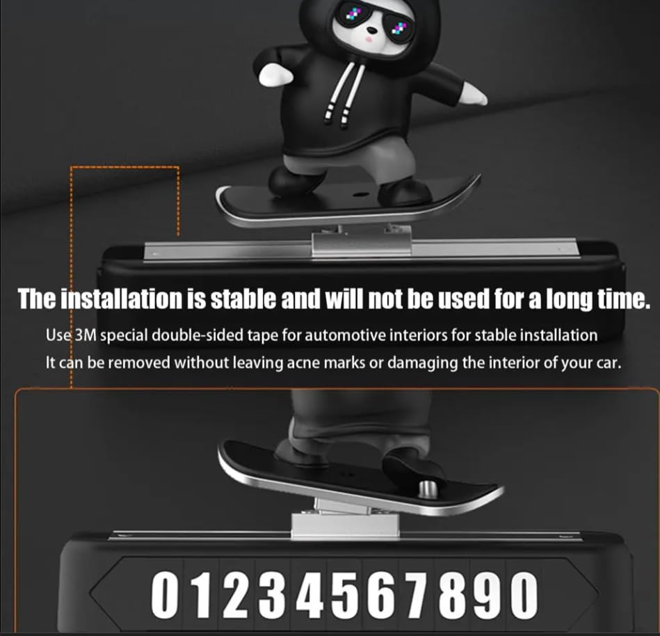Stylish Panda Car Decor with Slide Action & Number Display