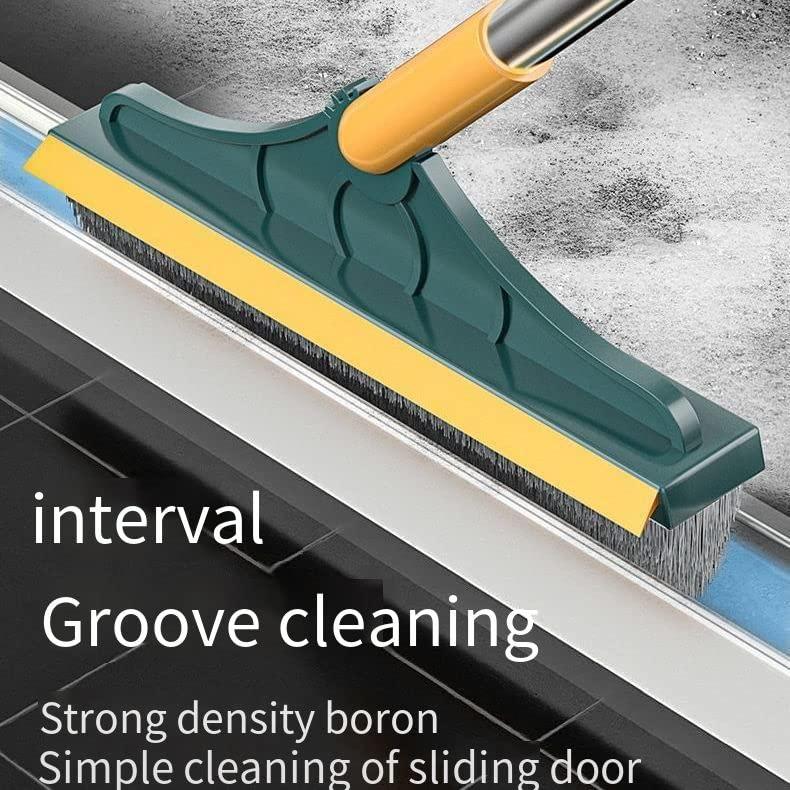 GREVA 2-in-1 Bathroom Cleaning Brush with Wiper - Long Handle 120° Rotate Toilet Brush