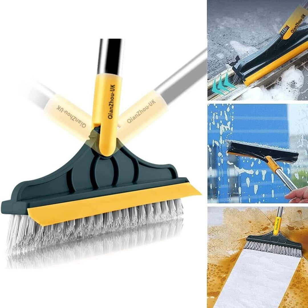 GREVA 2-in-1 Bathroom Cleaning Brush with Wiper - Long Handle 120° Rotate Toilet Brush