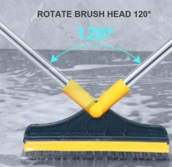 GREVA 2-in-1 Bathroom Cleaning Brush with Wiper - Long Handle 120° Rotate Toilet Brush