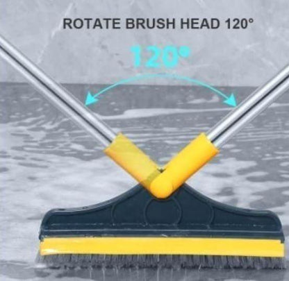 GREVA 2-in-1 Bathroom Cleaning Brush with Wiper - Long Handle 120° Rotate Toilet Brush