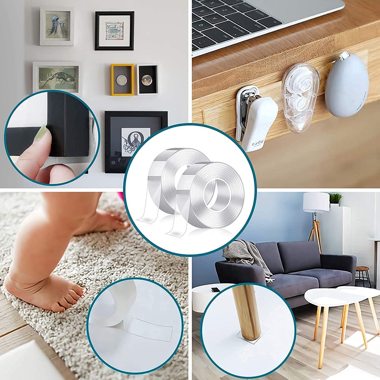 Reusable Nano Gel Double-Sided Tape