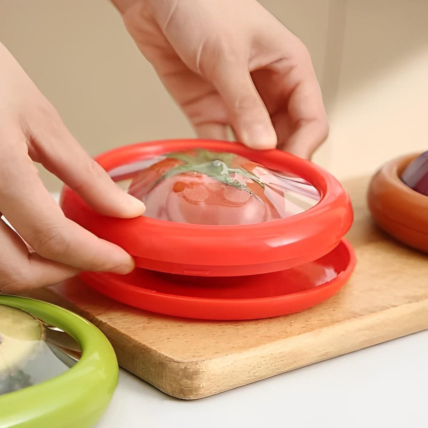 Stretchable Silicone Fruit & Vegetable Storage Containers (2 Pc)