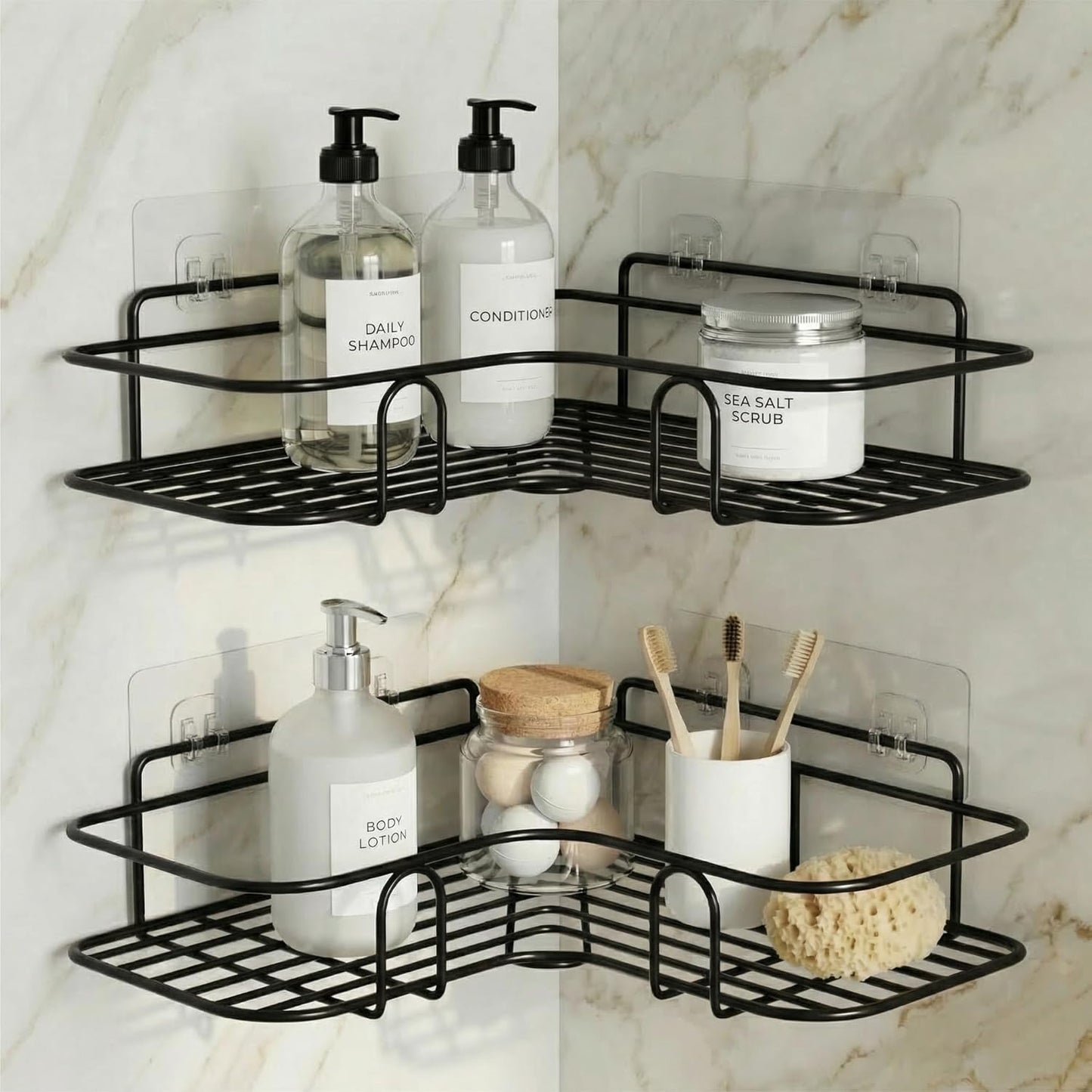 Self-Adhesive Bathroom Corner Shelf for Wall