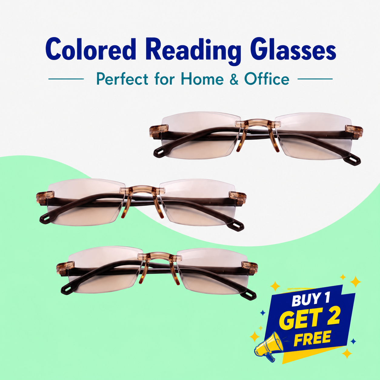 Colored Reading Glasses – Perfect for Home & Office - BUY 1 GET 2 Free
