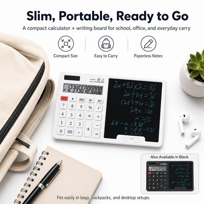 12-Digit LCD Large Screen Calculator with Writing Board