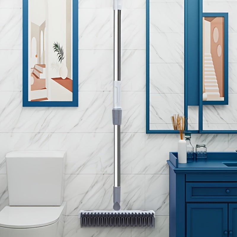 GREVA 2-in-1 Bathroom Cleaning Brush with Wiper - Long Handle 120° Rotate Toilet Brush