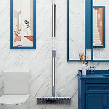 GREVA 2-in-1 Bathroom Cleaning Brush with Wiper - Long Handle 120° Rotate Toilet Brush