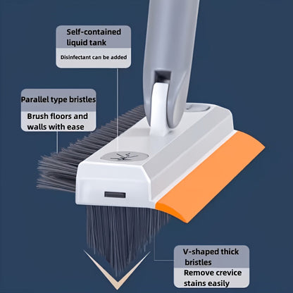 GREVA 2-in-1 Bathroom Cleaning Brush with Wiper - Long Handle 120° Rotate Toilet Brush