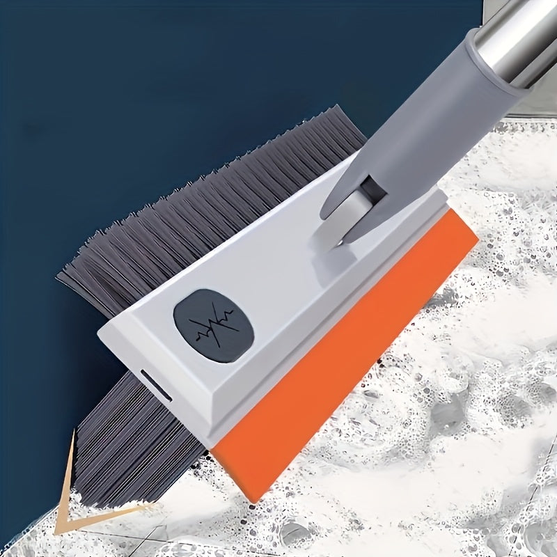 GREVA 2-in-1 Bathroom Cleaning Brush with Wiper - Long Handle 120° Rotate Toilet Brush