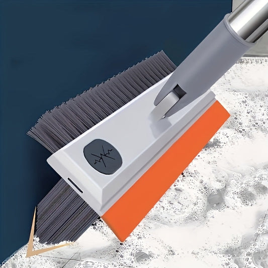 GREVA 2-in-1 Bathroom Cleaning Brush with Wiper - Long Handle 120° Rotate Toilet Brush