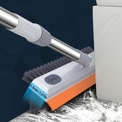 GREVA 2-in-1 Bathroom Cleaning Brush with Wiper - Long Handle 120° Rotate Toilet Brush