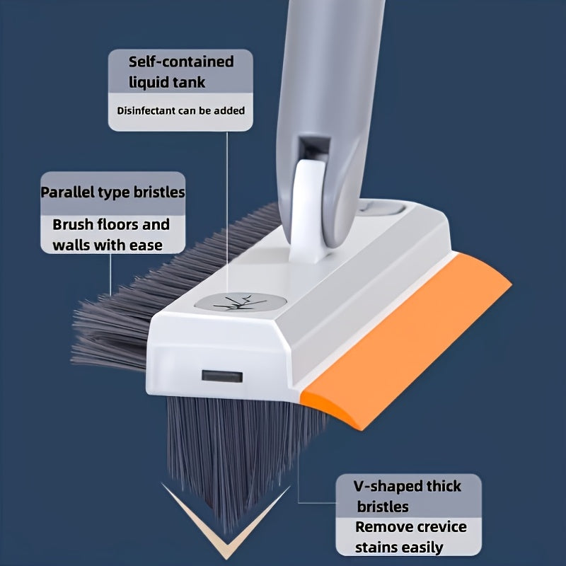 GREVA 2-in-1 Bathroom Cleaning Brush with Wiper - Long Handle 120° Rotate Toilet Brush